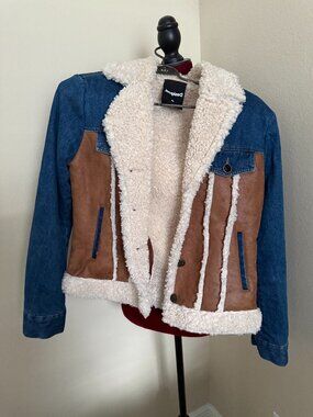 Desigual Leather and jean Jacket